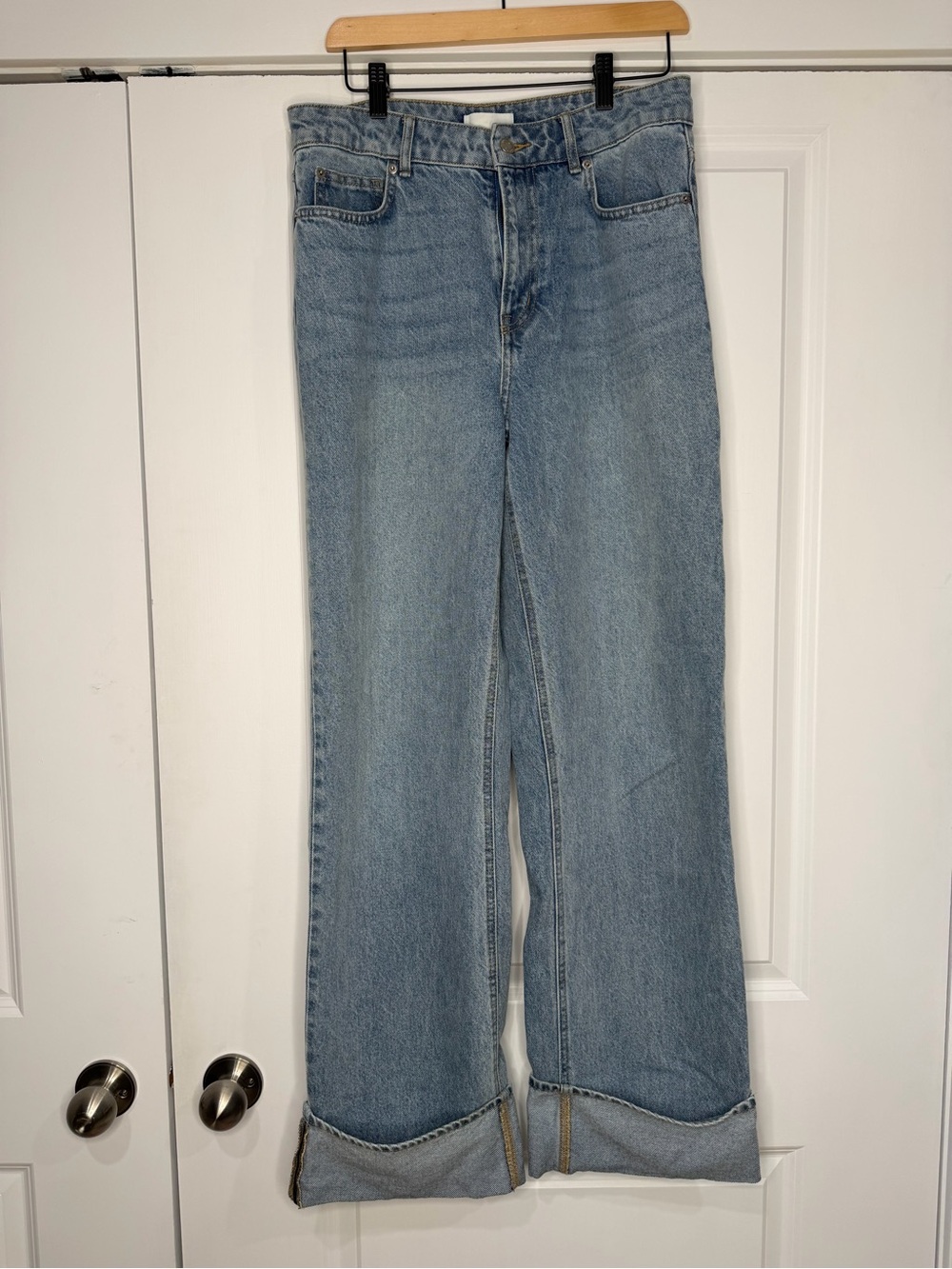 Classic High-Rise Wide Leg Women's Jeans - Light Blue